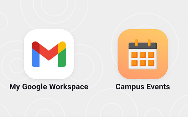 Two applications available within the BergConnect app: Google Workspace and Campus Events.