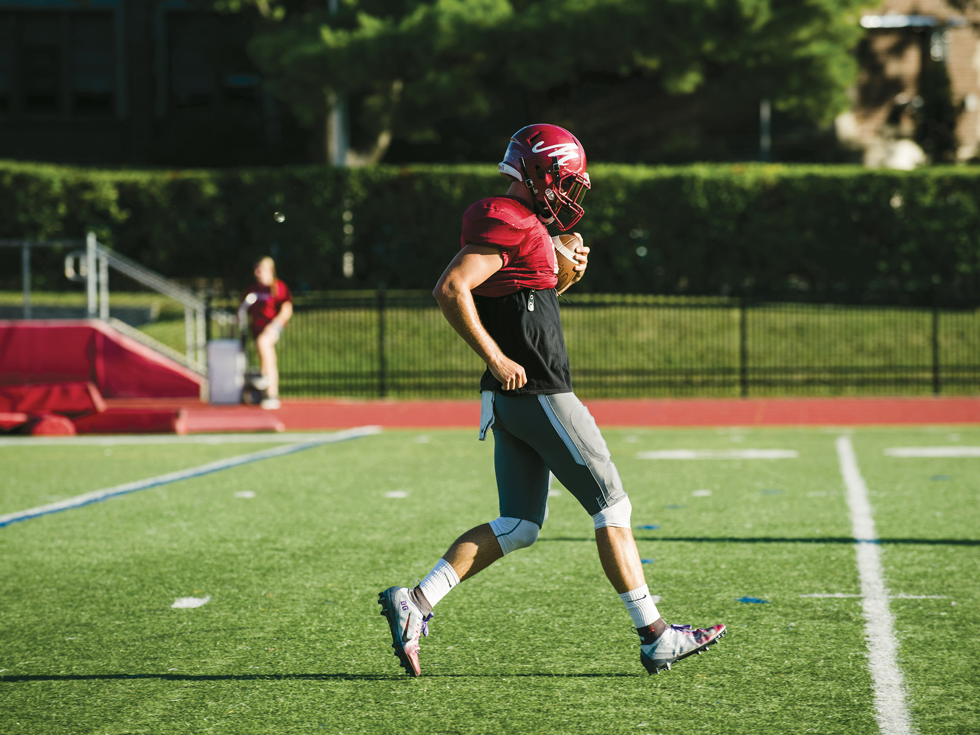Image for Muhlenberg Football utilizes InSite, an impact response system developed by Riddell, one of the team&rsquo;s helmet providers.